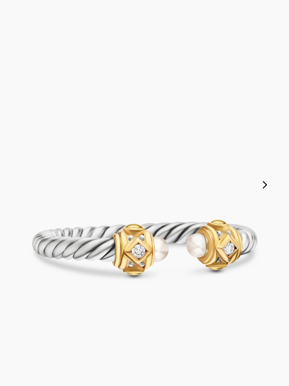 David Yurman 2.3 mm Renaissance ring with gold, pearls and diamonds
